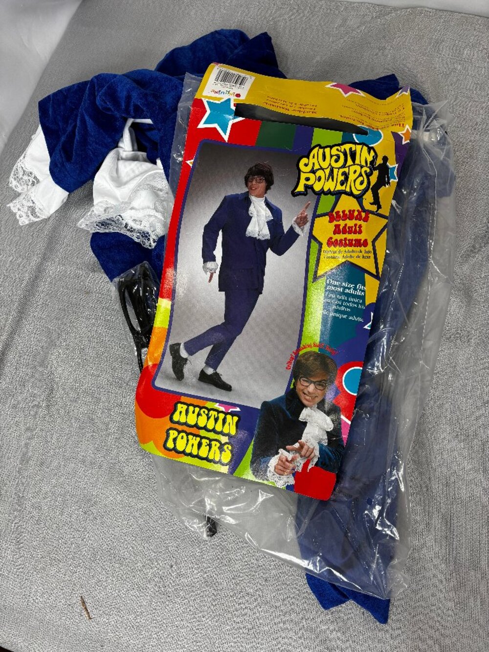 VTG Austin Powers Iconic Velour Swinger Spy Suit Halloween  NWT 1999 One Size